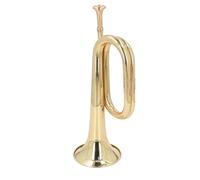 Dioche Trompette Trompette de Cavalerie en Laiton Clairon Espagnol Instrument de Soufflage avec Finition Laquée Dorée | Hauteur de 34 Cm pour les Débutants et les Niveaux de