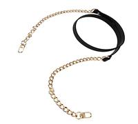 Dioche Véritable Bretelles en Cuir en Cuir - Accessoires à Main de Bricolage Doux avec Artisanat Exquis - Couleur Originale et Touche Confortable pour Style personnalisé (Black)