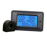 Dioche Voltmètre Numérique 100A, Testeur d'efficacité énergétique, Affichage LCD de Tension, Courant, Puissance, Fréquencemètre, Compteur de Courant et de Tension de Haute Précision, Détecteur de