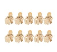 Dioche Wooden Peg Dolls 10 Pièces Figurines de Robots en Bois Inachevés-Artisanat d'art de Peinture de Bricolage, Personnes en Bois Articulées Flexibles-Parfait pour la Décoration de la Maison, Les