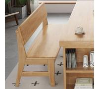 Diodceraic Banc de Salle à Manger en Bois Massif de Style Ferme pour Hall d'Entrée avec Dossier pour Chambre, Salon, Couloir, Cuisine(Natural,120cm)