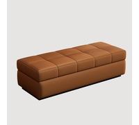 Diodceraic Banc Ottoman de Rangement pour entrée avec Bords arrondis, Large Assise rembourrée enveloppante, Banc de Bout de lit avec Couvercle à Fermeture Douce(B,140x50x40cm)
