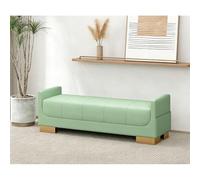 Diodceraic Banc Ottoman Extra Long en Simili Cuir, Banc Rembourré pour Pied De Lit avec Sac De Rangement Caché pour Chambre, Entrée, Repose-Pieds De Salon(Dark Green,60cm)