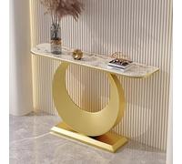 Diodceraic Console contemporaine en Fer, Table de Sofa, Table de Porche Longue en Dalle de Pierre Style Italien pour Hall et entrée, à Poser Contre Le Mur(A,120x30x80cm)