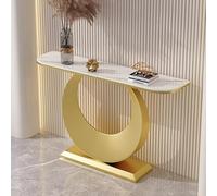 Diodceraic Console contemporaine en Fer, Table de Sofa, Table de Porche Longue en Dalle de Pierre Style Italien pour Hall et entrée, à Poser Contre Le Mur(E,100x30x80cm)