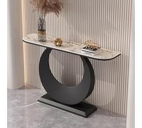 Diodceraic Console contemporaine en Fer, Table de Sofa, Table de Porche Longue en Dalle de Pierre Style Italien pour Hall et entrée, à Poser Contre Le Mur(G,150x30x80cm)