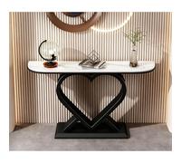 Diodceraic Console Table à Base en Forme de cœur,Finition Antique, Console contemporaine,Table Console Demi-Lune pour canapé,Table Moderne en Dalle de Roche pour Porche(Black A,120x80x30cm)