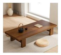 Diodceraic Low Coffee Table Japanese Floor Table Solid Wood Farmhouse Rustic Rectangular Center Table Low Table for Sitting on The Floor(Walnut,100 * 60 * 38cm)