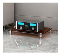 Diodceraic Meuble multimédia Rack stéréo avec étagères en Verre trempé de 8 mm, Rack Audio vidéo 1/2/3/4 Niveaux pour Salon, Salle de Jeux, Studio d’Enregistrement(Amber Glass,1 Tier)