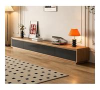 Diodceraic Meuble TV Vintage Bois Massif pour Salon, Coffre Bas médiatique Rangement, Style rétro, Gain de Place, Petit Appartement(Walnut+Gray,240 * 35 * 38cm)