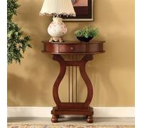 Diodceraic Table de Console canapé Half Moon Birch, Table d'extrémité du Milieu du siècle avec tiroir, Meuble d'entrée américain(Cherry)