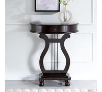 Diodceraic Table de Console canapé Half Moon Birch, Table d'extrémité du Milieu du siècle avec tiroir, Meuble d'entrée américain(Walnut)