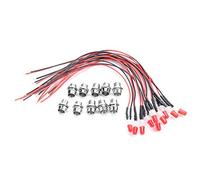 Diode LED 12V 10Pcs SEAFRONT 8mm Diode Électroluminescente Pré-câblée Constante Ultra Claire Ampoule LED(Red)