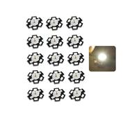 Diodes LED haute puissance 3W avec base de dissipateur thermique- module de circuit imprimé en étoile de 20mm pour remplacement de lampe frontale à projecteur(pack de 15)(3W/Lumière blanche 6500K