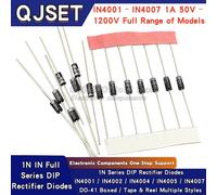 Diodes redresseurs DIP IN4007 IN4001 IN4002 IN4004 IN4005 1A 1200V 50V 100V 400V 600V DO-41 1N4007 1N4001 1N4002 1N4004 4005, 20 pièces IN4002 1A 100V DO-41