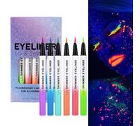 Dioeazh Eyeliners Liquides Colorés,6 Pièces Eye-liners Lisses et Imperméables en Crayon - Stylo Maquillage Pigmenté Brillant Longue Tenue pour Filles et Femmes Soirée Fête Spectacle