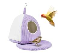 Dioeazh Hiver Chaud Bird Nest Maison Refuge, Hamac en Peluche pour Oiseaux De 9.8 Pouces avec Tapis Chauffant, pour Parrot Perruche Perruche Calopsitte Amazones Cacatoès Canari Inséparables