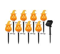 Dioeazh Lumières de Chemin Citrouille Halloween - Piquets Citrouilles Solaires | Décorations Orange pour Allée Pelouse Porche Terrasse Tombe