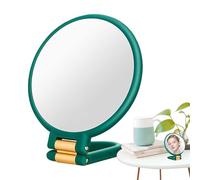 Dioeazh Miroir De Maquillage Grossissant 1X/30X, Miroir De Table Rond Pliable Double Face avec Support, Outil des Maquillage des Précision pour Coiffeuse Extérieure(13.5x23.8cm)