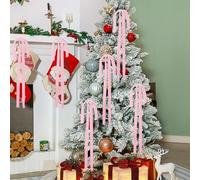Dioeazh Noeud Papillon pour Sapin De Noël - Noeud pour Emballage Cadeau | Lot de 6 Décorations Festives pour Fêtes Mariage Anniversaire Voiture Maison