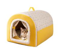 Dioeazh Panier pour Chat Couvert - Maison Chaude Et Lavable - Niche pour Animal De Compagnie Fermée avec Poignée,pour Chiot et Chaton Usage Intérieur et Extérieur Maison Hiver Sommeil