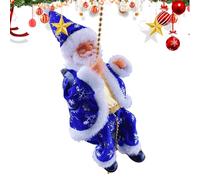 Dioeazh Pere Noel Grimpeur Électrique sur Corde, 22 Cm Corde À Grimper Père Noël avec Musique Et Lumière, pour Maison, Vacances, Porte D'entrée, Jardin, Toit, Salle De Classe, Sapin, Fenêtre, Noël
