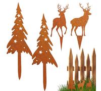 Dioeazh Piquets Décoratifs de Jardin | Décor de Piquet de Jardin en Métal pour Extérieur | Ornements Plats en Fer Antirouille pour Cadeaux Maison Mariage Extérieur