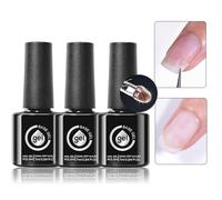 Dioeazh Vernis Gel Base En Fibre De Verre,Vernis Gel Pour Réparer Les Ongles Cassés Abîmés Fins Fragiles - 3 Pièces Durcissement UV/LED Accessoires Manucure Pédicure Salon