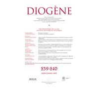 Diogène 2012, n° 239-240 Les frontières de la loi - Collectif - Puf - broché - Revue