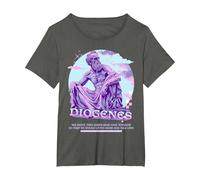 Diogenes Y2K Pastel Esthétique Stoïcisme T-Shirt, Femme Grandes Tailles, Asphalte, 2X