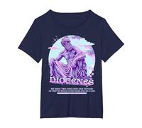 Diogenes Y2K Pastel Esthétique Stoïcisme T-Shirt, Femme Grandes Tailles, Bleu Marine, 5X