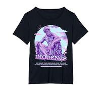 Diogenes Y2K Pastel Esthétique Stoïcisme T-Shirt, Femme Grandes Tailles, Noir, 3X
