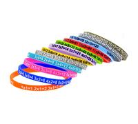 Diogeynu 12 couleurs Mode Multiplication Table Bracelets en Silicone Enfants Éducation École Jouets Pour Apprendre Les Mathématiques Cadeaux Charms Bracelet