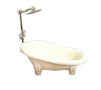 Diogeynu Baignoire miniature réaliste pour maison de poupée, décoration idéale pour la salle de bain des filles