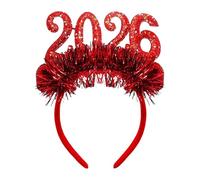 Diogeynu Bandeau de réveillon du Nouvel An 2026 - Ornement de cheveux à paillettes - Motif chiffres - Unisexe - Accessoire de fête de Noël - Accessoires de bal de fin d'année - Bandeaux de Noël avec