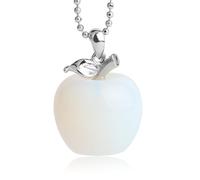 Diogeynu Collier en pierre naturelle offrant un mélange d'élégance et de pendentif en forme de fruits tendance, accessoire de mode, texture de pierre