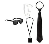 Diogeynu Costume de service secret - Accessoires de déguisement d'agent secret - Costume d'Halloween et de cosplay
