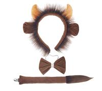 Diogeynu Joli costume d'animal en peluche bandeau/queue/nœud papillon pour déguisement, spectacles de scène, jeux de rôle pour enfants, bandeau sur le thème des animaux, déguisement d'Halloween pour