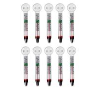 Diogeynu Lot de 10 poissons flottants pour aquarium, thermomètres avec ventouse, faciles à lire, deux types d'échelles sans fil