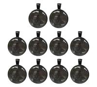 Diogeynu Lot de 10 supports de pendentifs ronds en alliage de 25 mm pour fabrication de colliers et porte-clés
