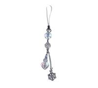 Diogeynu Pendentif en perles fait à la main avec breloque téléphone unique avec aile de flocon de neige accessoire pour femmes et adultes