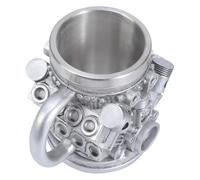 Diogeynu Tasse isotherme de style industriel en acier inoxydable avec couche intérieure en résine et moteur automobile, motif mécanique unique