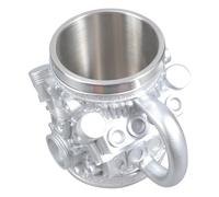 Diogeynu Tasse isotherme de style industriel en acier inoxydable avec couche intérieure en résine et moteur automobile, motif mécanique unique