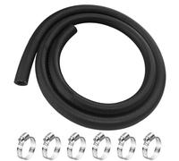 Diompirux 1m Ø 8mm Tuyau de Carburant Kit Conduite de Carburant avec 6 Pièces Collier de serrage en acier inoxydable 304, Tuyau Durite d'essence pour Petits Moteurs, Moto, Voiture, Scooters, Camions