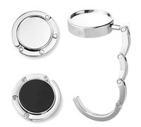 Diompirux 2 pièces Anti-dérapant Crochet de sac à main pliable, Rond de Support de Sac à Main Pliable, idée Cadeau pour Femme pour Table ou Bureau Suspension Sac à Main, Petits Objets