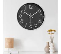 Diompirux 20cm Wanduhr Ohne TickgeräUsche Lautlos Analog Modern, Hohe Genauigkeit Wanduhr Einfach zu Lesen, Quartz Lautlos wanduhren, Rund DekorativeWanduhr, für Büro, Wohnzimmer, Küche, Schule…