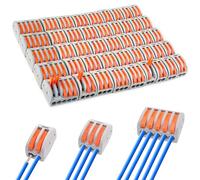 Diompirux 45 pièces Connecteurs de Fil de Câble électriques Compacts kit(2/3/5 entrées), Rapide Connecteur de Fil de Câble avec levier de fonctionnement, pour Toronnés, Fils Flexibles, Solides