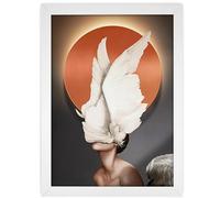 Diompirux Blanc A4 21 x 30 cm bois naturel Cadre Photo, verre Plexiglas de Haute Qualité, pour posters et Photos, pour l'affichage de la Chambre du Salon, décoration murale à suspendre