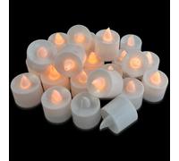 Diompirux Lot de 24 Bougies LED Sans Flamme, Piles Incluses, jaune chaud, réalistes et lumineuses Flamme vacillante, pour les célébrations saisonnières et de festival, pour Jardin, Mariage, Fête