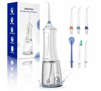 DIONIK Hydropulseur dentaire sans fil - Irrigateur buccal portable de voyage avec 5 modes, batterie rechargeable de 2500 mAh, charge rapide USB-C, étanchéité IPX7, réservoir de 300 ml pour appareils